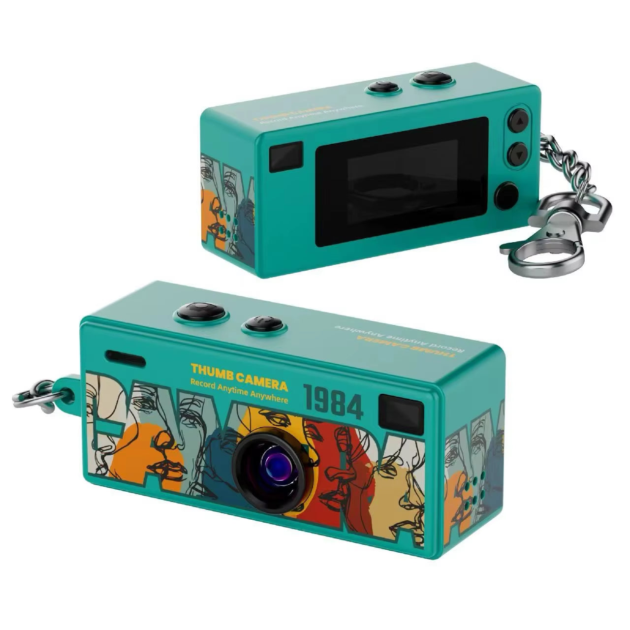 Thumb Keychain Camera 0.96Inch Mini Action Camera Retro Support Memory Card 1080P Very Small Camcorder Video Recorder